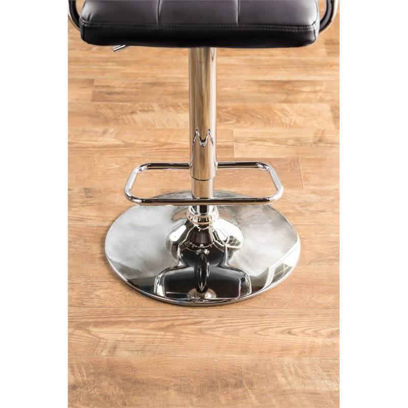 Black Leather Adjustable Bar Stool F428