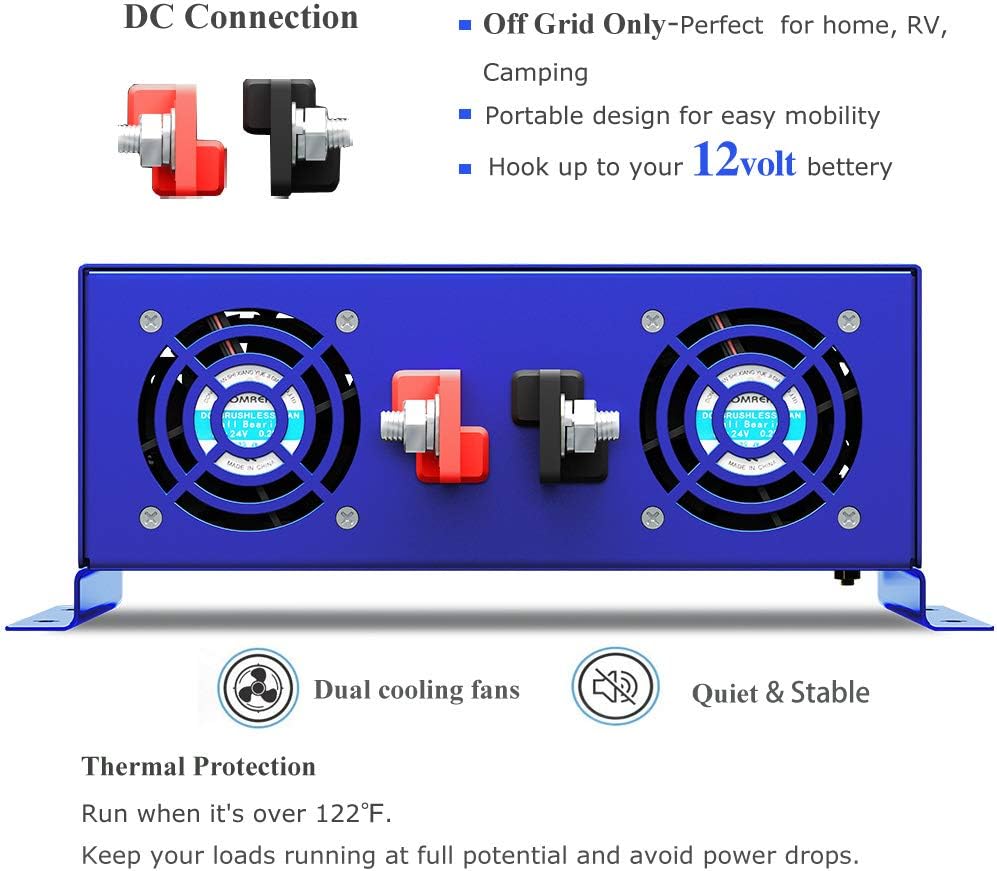 4000 Watt Pure Sine Wave Power Inverter 12V to 120V AC U50664
